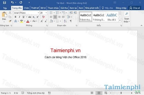 Cách đổi ngôn ngữ thành tiếng Việt cho Word, Excel, Powerpoint 2016