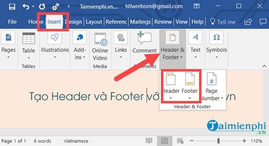 Bí quyết thêm Header và Footer trong Word, tạo thêm Header và Footer