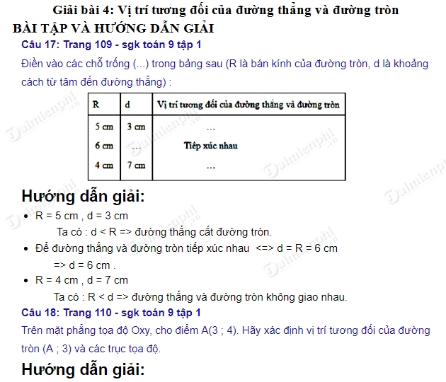 Giải Toán 9 Trang 109 - Hướng Dẫn Chi Tiết Và Dễ Hiểu