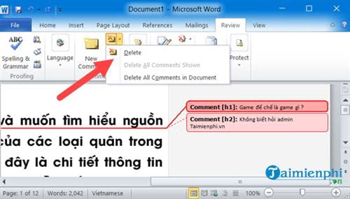 Bí quyết tạo và quản lý comment trong Word