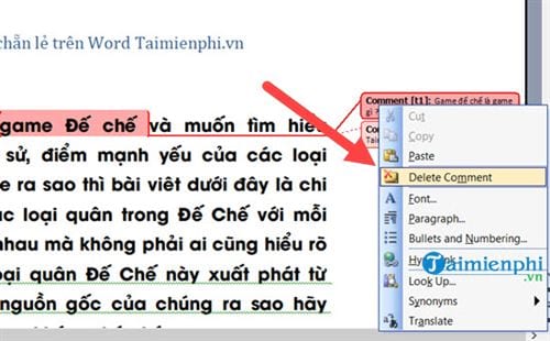 Bí quyết tạo và quản lý comment trong Word