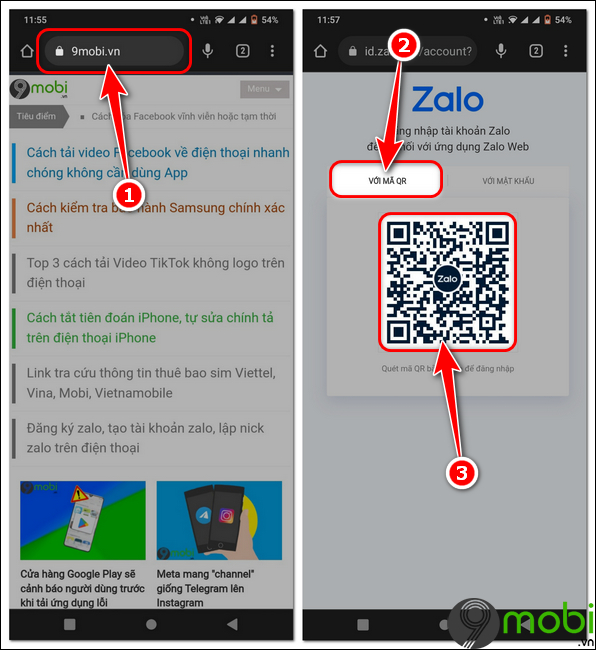 Zalo Web - Đăng nhập Zalo trên Google Chrome cho điện thoại