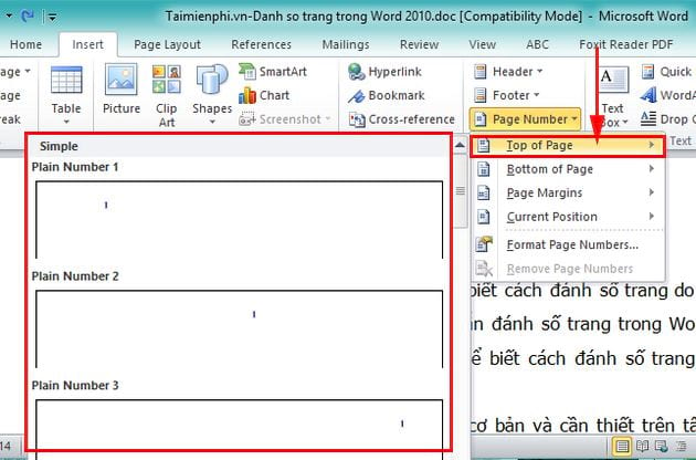 Cách đánh số trang trong Word 2010 linh hoạt theo ý muốn