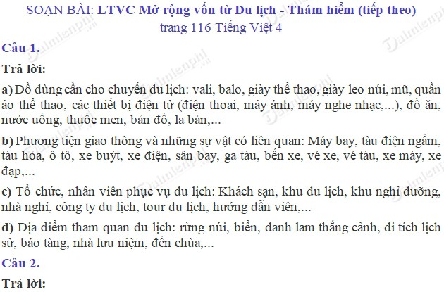 Luyện từ và câu lớp 4 trang 116: Hướng dẫn chi tiết và bài tập thực hành