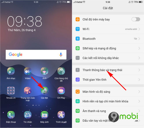 Cách hiển thị thông báo trên màn hình khóa của điện thoại Oppo