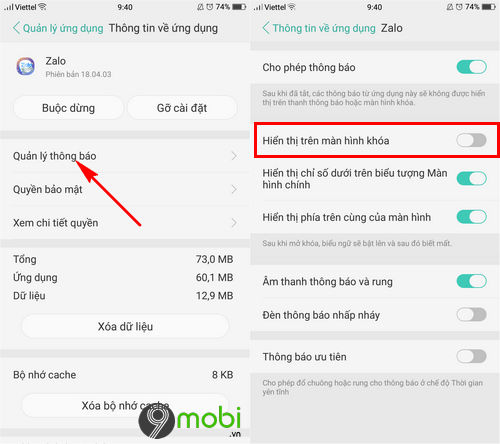 Cách hiển thị thông báo trên màn hình khóa của điện thoại Oppo
