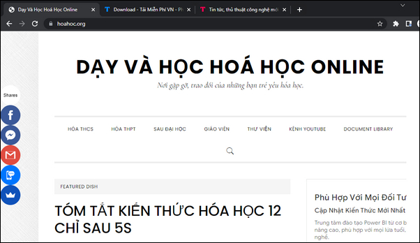 Danh sách các trang web học hóa miễn phí hàng đầu