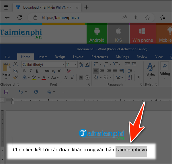Hướng dẫn thêm liên kết vào tài liệu Word
