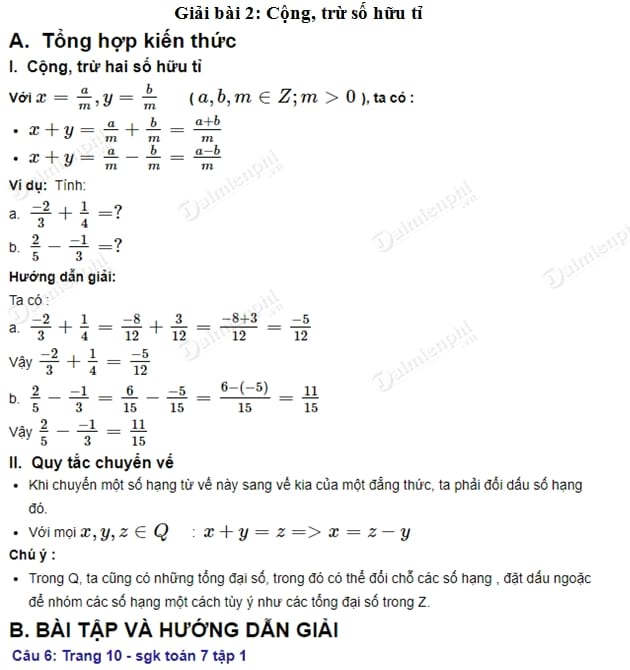 Làm Toán 7: Hướng Dẫn Chi Tiết và Bài Tập Thực Hành Hiệu Quả