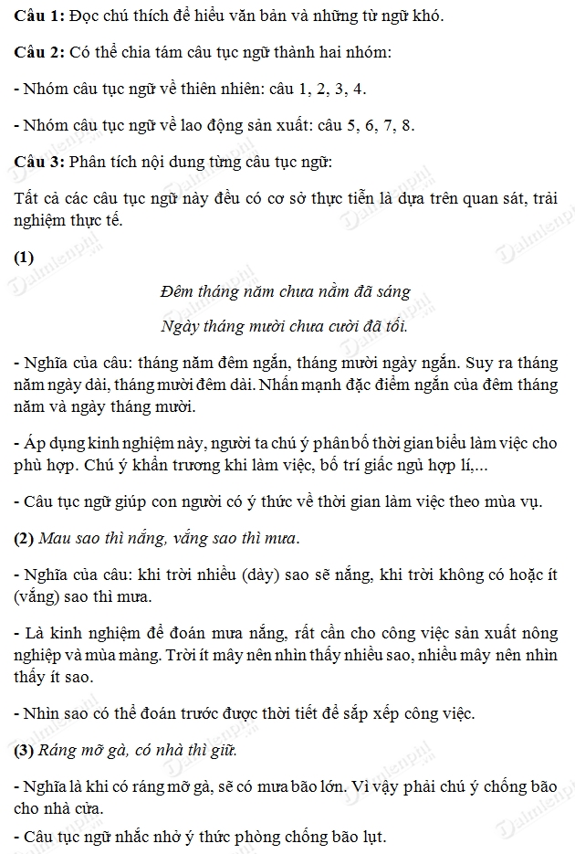 Soạn Văn 7 Tục Ngữ Về Thiên Nhiên Và Lao Động: Hướng Dẫn Chi Tiết