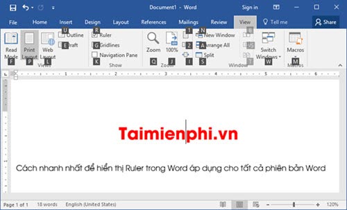 Hướng dẫn mở thanh thước kẻ để căn chỉnh lề trong Word