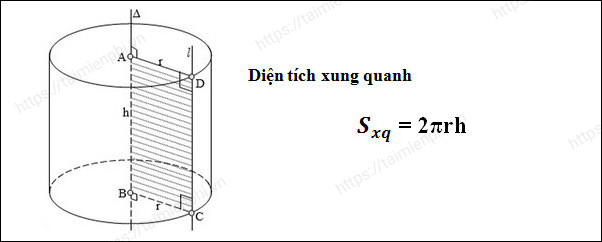 Cách tính thể tích và diện tích xung quanh của hình trụ