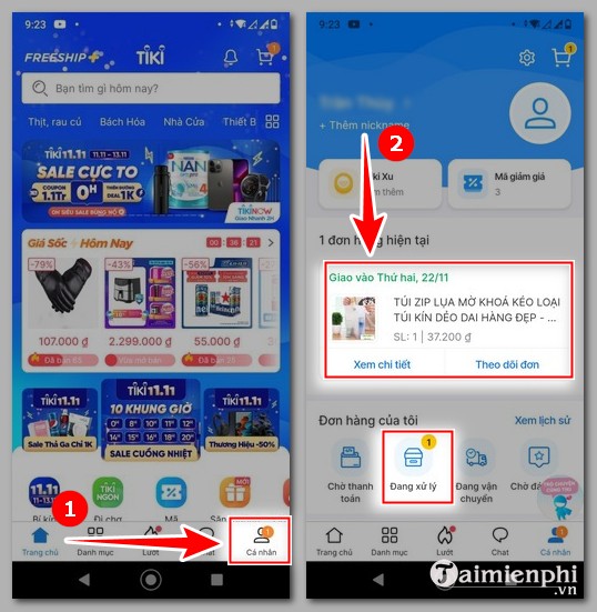 Bí quyết đặt và hủy đơn hàng trên Tiki