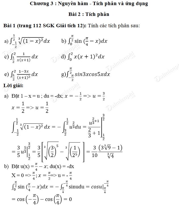 Tích Phân Lớp 12: Giải Thích Chi Tiết và Dễ Hiểu Các Phương Pháp Tính Tích Phân