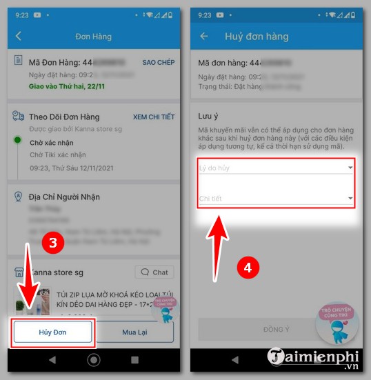 Bí quyết đặt và hủy đơn hàng trên Tiki