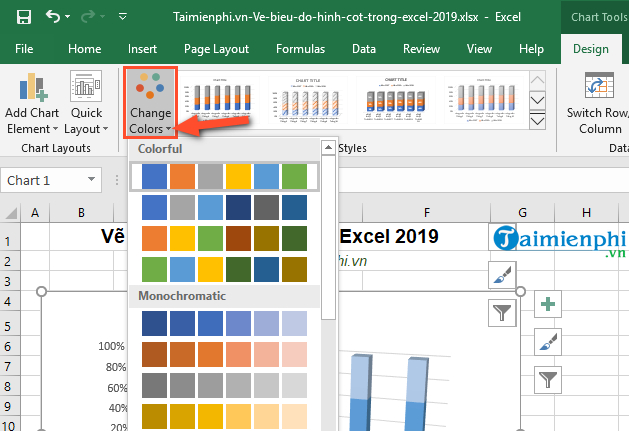 Bí quyết tạo biểu đồ cột trong Excel từ năm 2003 đến 2019