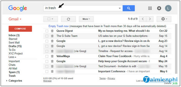 Khôi phục tin nhắn trên Gmail: Bí quyết lấy lại những thư đã mất