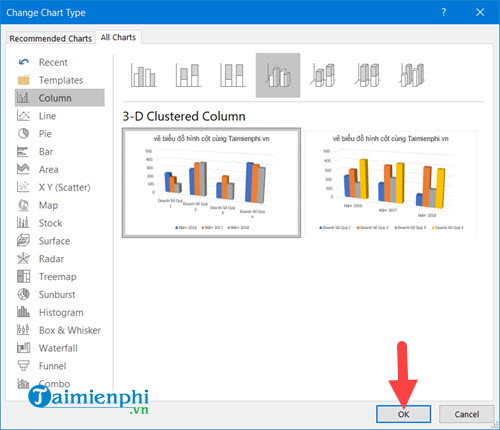 Bí quyết tạo biểu đồ cột trong Excel từ năm 2003 đến 2019