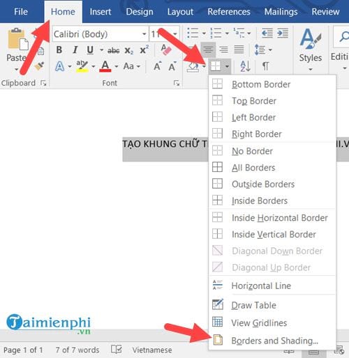 Bí quyết tạo khung chữ trong Word 2016, 2013, 2010, 2007, 2003