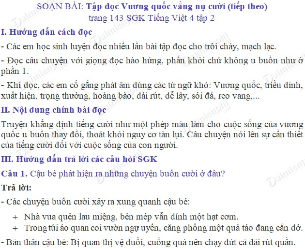 Trả lời câu hỏi bài Vương quốc vắng nụ cười - Giải đáp chi tiết và thú vị