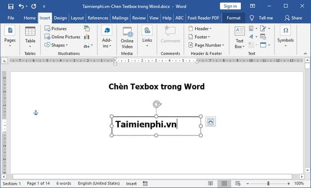 Hướng dẫn thêm hộp văn bản vào Word