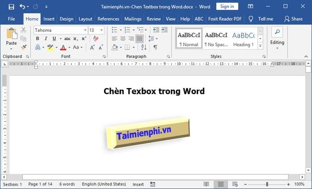 Hướng dẫn thêm hộp văn bản vào Word