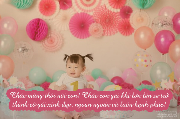 Chúc mừng sinh nhật bé gái 1 tuổi