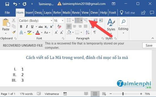 Hướng dẫn cách sử dụng số La Mã trong Word và đánh chỉ mục số La Mã