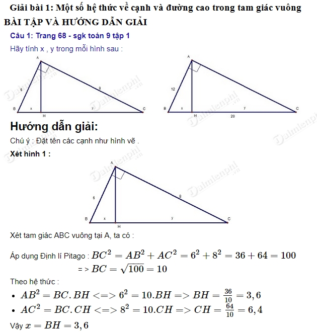 Giải Toán 9 Trang 68 - Hướng Dẫn Chi Tiết Và Đáp Án Chính Xác