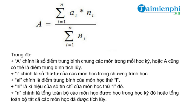 Phương pháp tính điểm theo tín chỉ đại học từng môn học