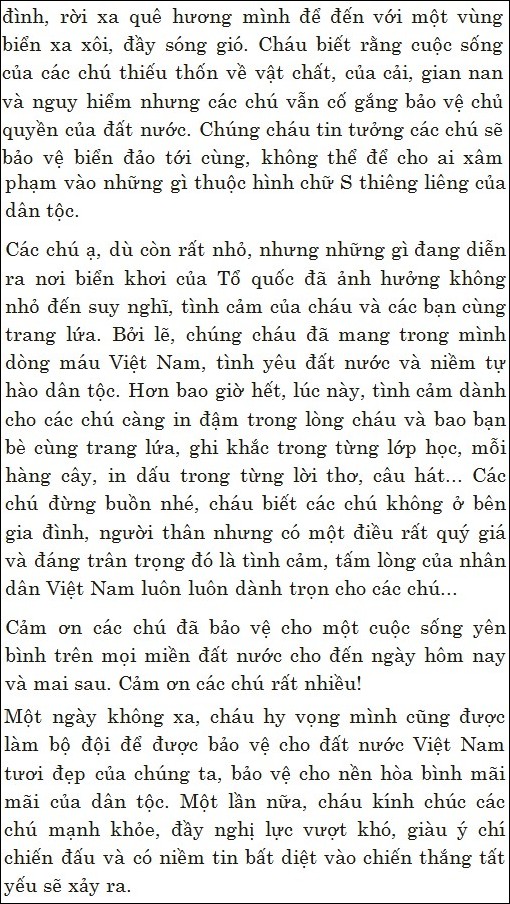 5 mô hình văn thư gửi chú bộ đội