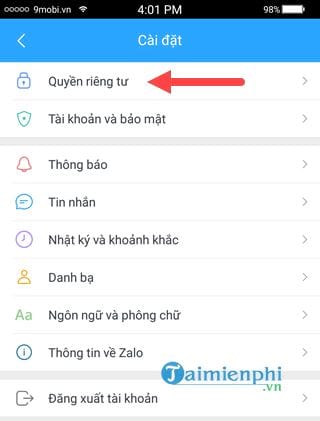 Hướng dẫn chặn tìm kiếm trên Zalo