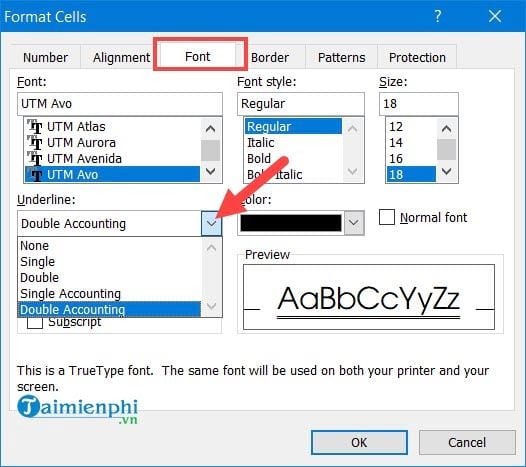 Hướng dẫn Sử dụng các Kiểu Gạch Chân trong Excel