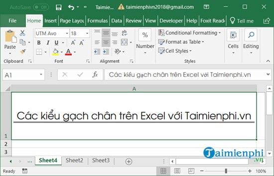 Hướng dẫn Sử dụng các Kiểu Gạch Chân trong Excel