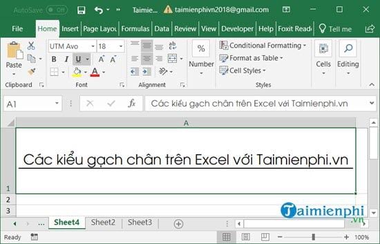 Hướng dẫn Sử dụng các Kiểu Gạch Chân trong Excel