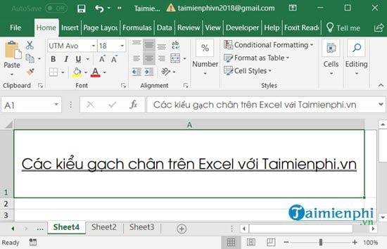 Hướng dẫn Sử dụng các Kiểu Gạch Chân trong Excel