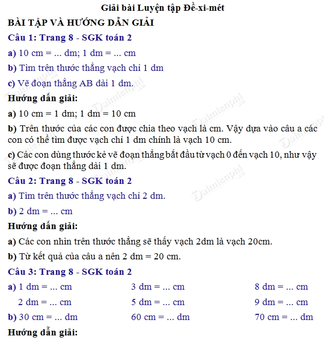 Giải Bài Tập Toán Lớp 2 Trang 8: Hướng Dẫn Chi Tiết và Dễ Hiểu Cho Học Sinh