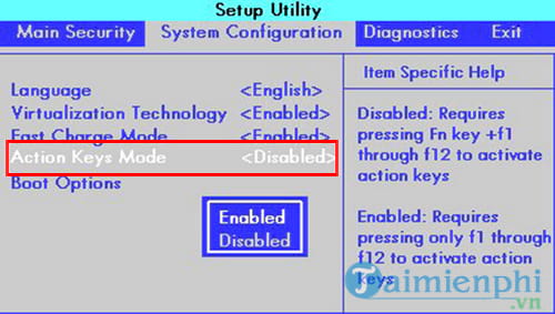 Cách kích hoạt, vô hiệu hóa phím chức năng FN + F1, F2, F3, ... F12 trên Laptop