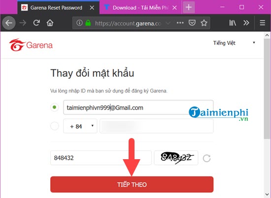 Tìm lại mật khẩu Garena, phục hồi mật khẩu Garena Plus