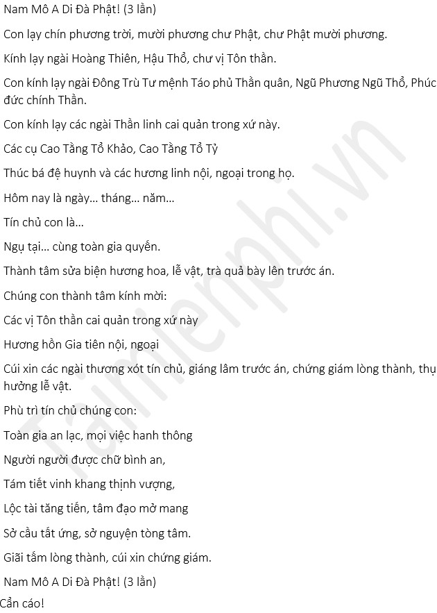 Văn Khấn Mùng 1 Tháng 7 Ở Chùa