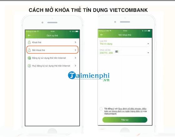 Mở khóa thẻ tín dụng Vietcombank