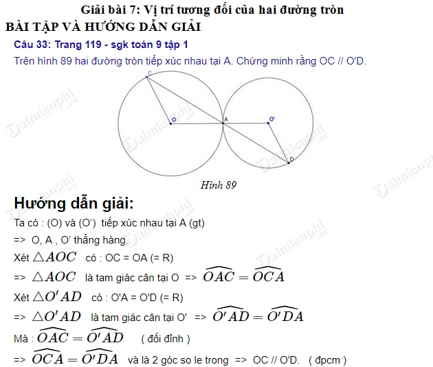 Bài 33 SGK Toán 9 Tập 1 Trang 119: Giải Bài Tập Chi Tiết