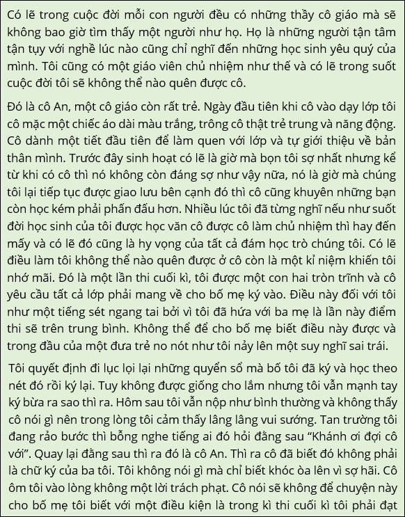 Bài Văn Tả Cô Giáo Chủ Nhiệm Lớp 5 - Những Kỷ Niệm Khó Quên