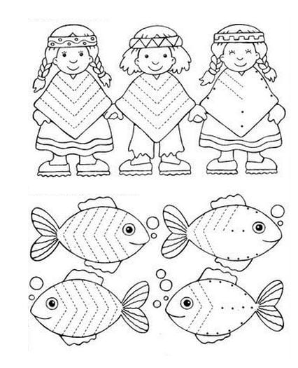 Bộ tranh nét đứt để bé rèn kỹ năng vẽ và tô màu