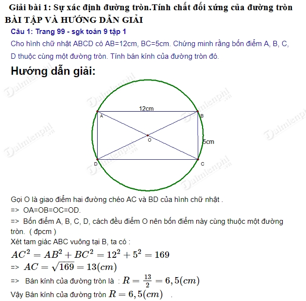 Bài 1 SGK Toán 9 Tập 1 Trang 99: Giải Bài Toán Hình Chữ Nhật