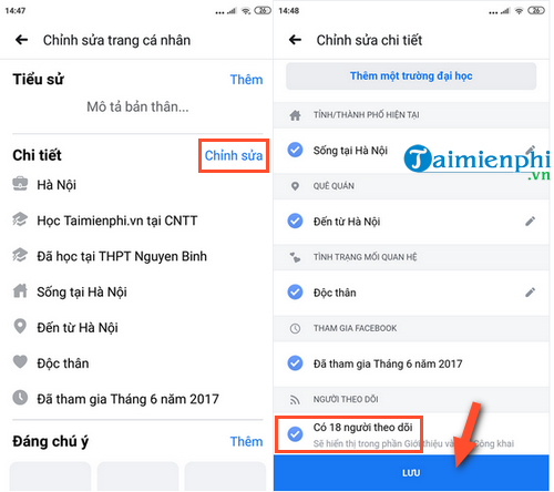 Hướng dẫn hiển thị số lượng người theo dõi trên Facebook qua điện thoại Android, iPhone