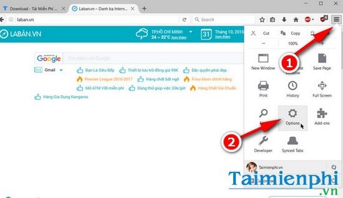 Cách loại bỏ laban.vn khỏi trình duyệt Firefox