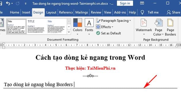 Bí quyết tạo đường kẻ ngang trong Word