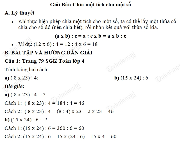 Giải Bài Toán Lớp 4 Trang 79 - Hướng Dẫn Chi Tiết, Đầy Đủ và Dễ Hiểu