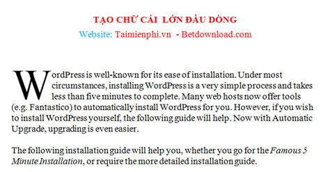 Word - Tạo Drop Cap ở đầu đoạn văn bản trong Word